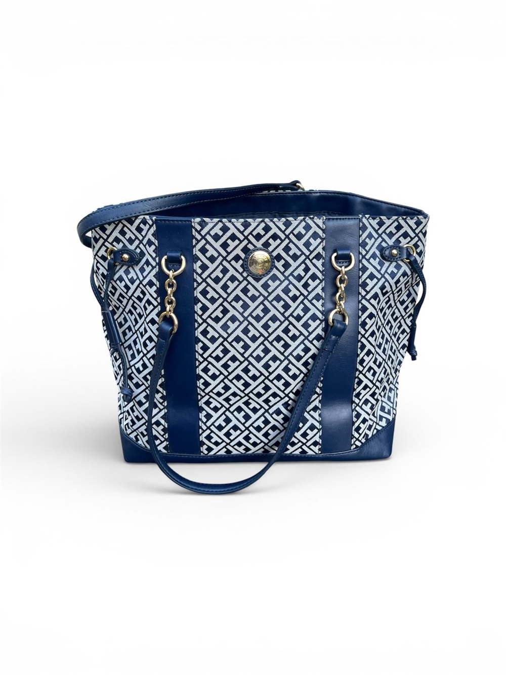 Tommy Hilfiger Navy and White Monogram Tote